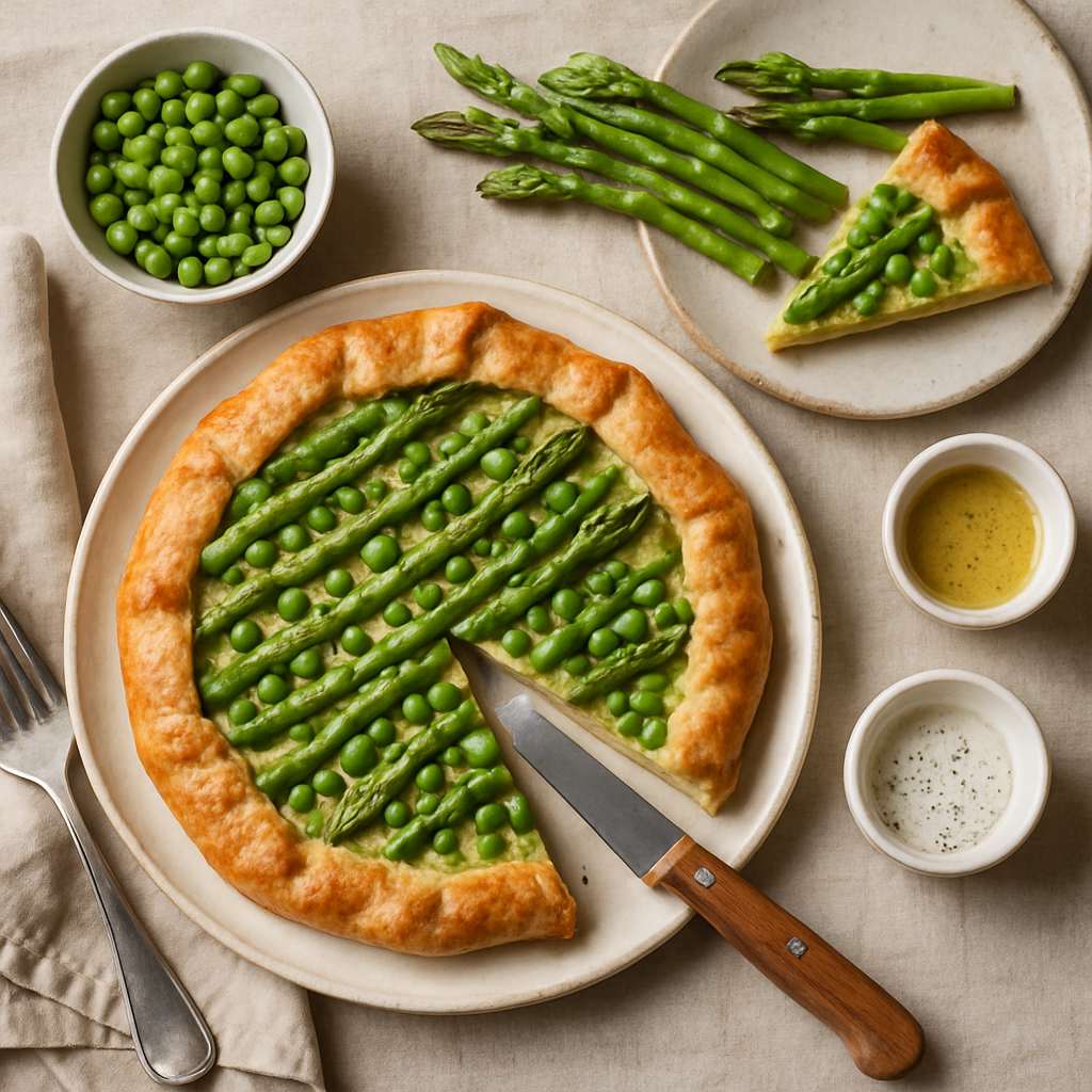 Bahar Galette: Kuşkonmaz ve Taze Bezelyeli Çıtır Tart