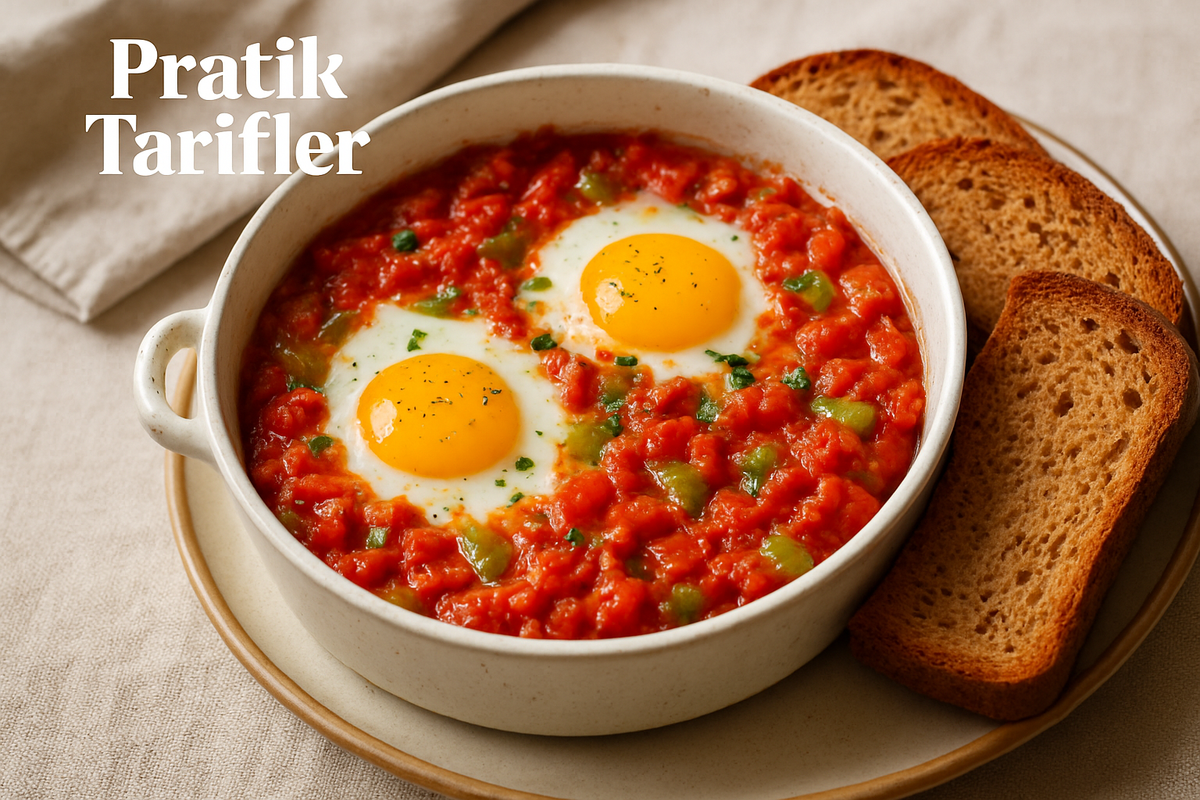 Hafta İçi Sıcaklığı: Fırında Menemen ve Tam Buğday Dilimleri
