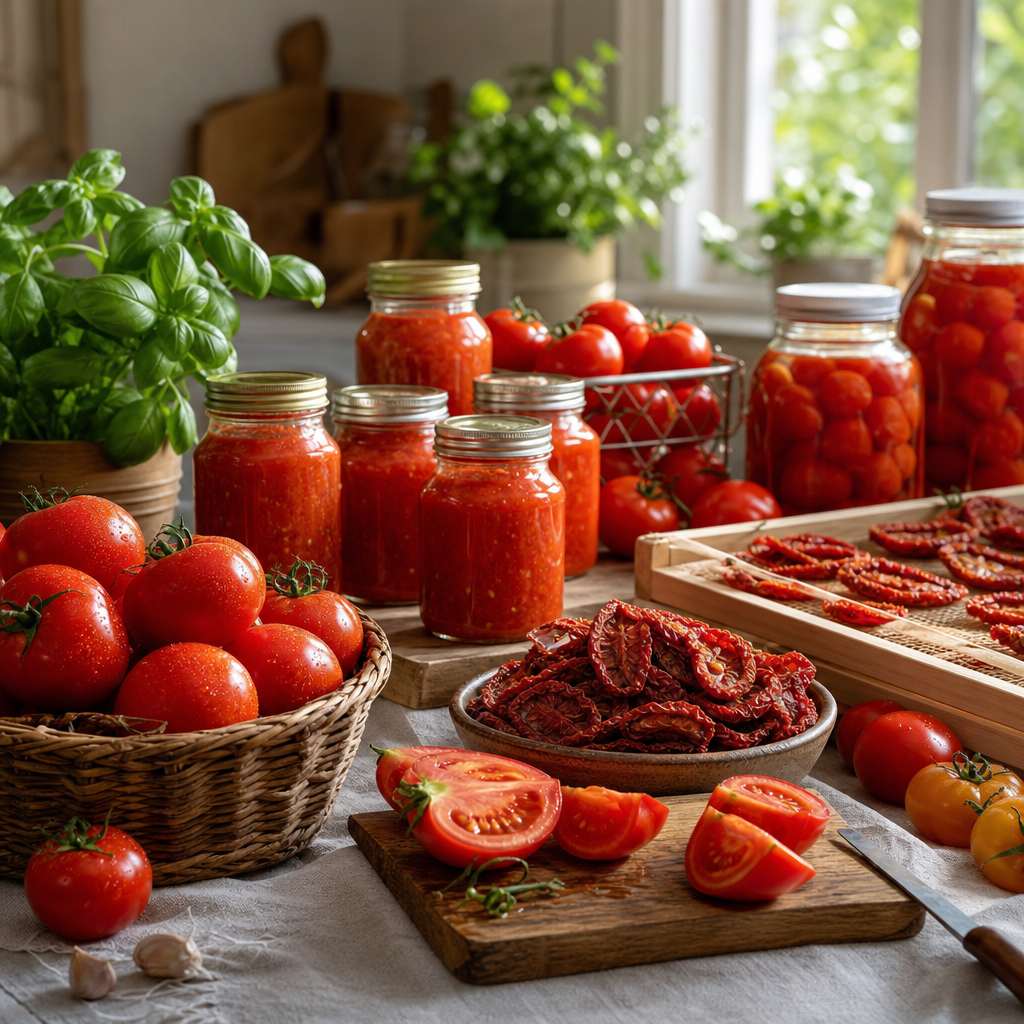 Yaz Domatesini Kışa Taşımak: Hızlı Konserve, Kurutma ve Soğuk Saklama Rehberi