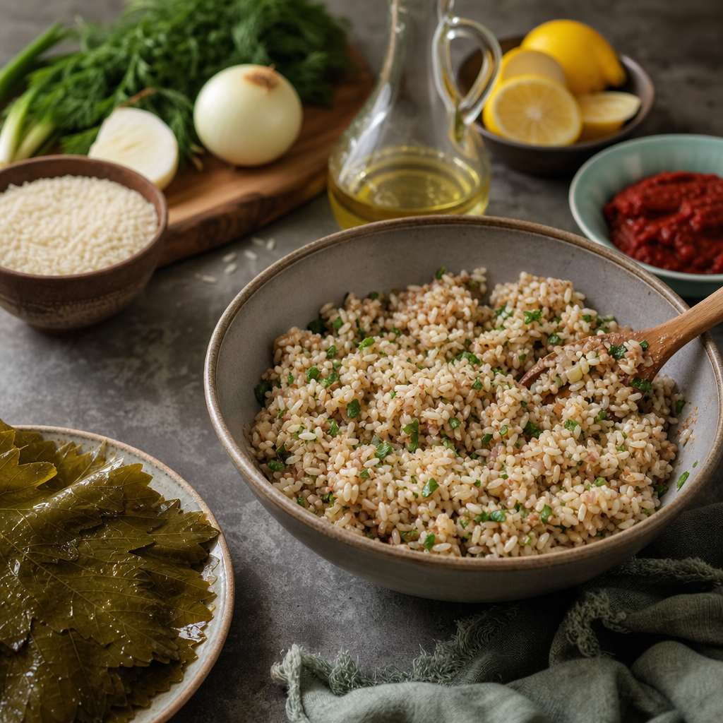 Yaprak Sarma ve Dolmada İç Harcı Doğru Kurmak: Pirinç, Soğan ve Asit Dengesi