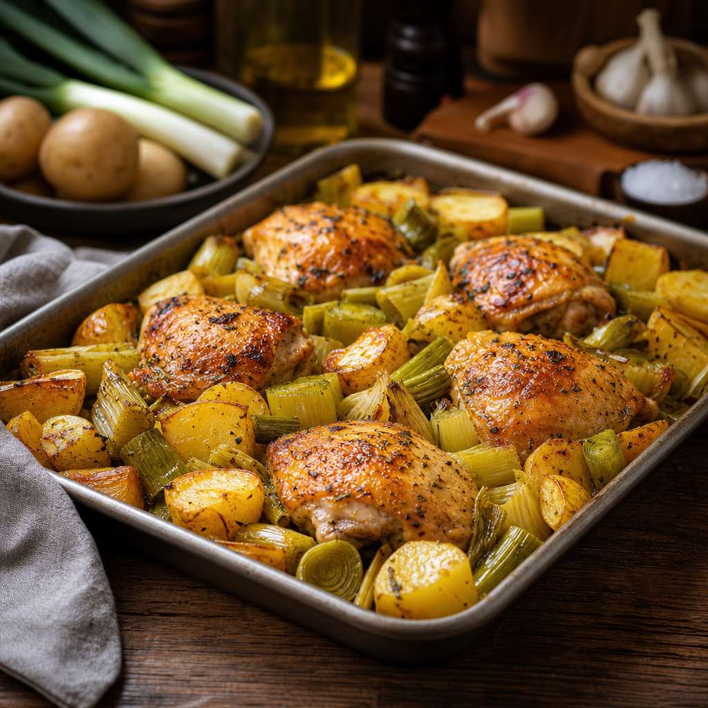 Fırında Pırasalı Tavuk ve Patates: Tek Tepside Sonbahar Akşam Yemeği