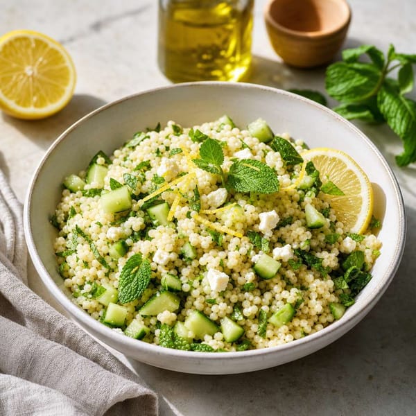 Limonlu Naneli Kuskus Salatası: Soğuk Servise Uygun Pratik Yaz Tarifi