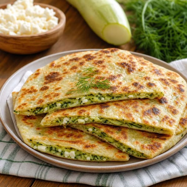 Tavada Kabaklı Peynirli Gözleme