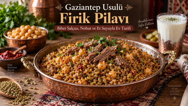 Gaziantep Usulü Firik Pilavı: Biber Salçası, Nohut ve Et Suyuyla Ev Tarifi