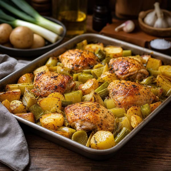 Fırında Pırasalı Tavuk ve Patates: Tek Tepside Sonbahar Akşam Yemeği